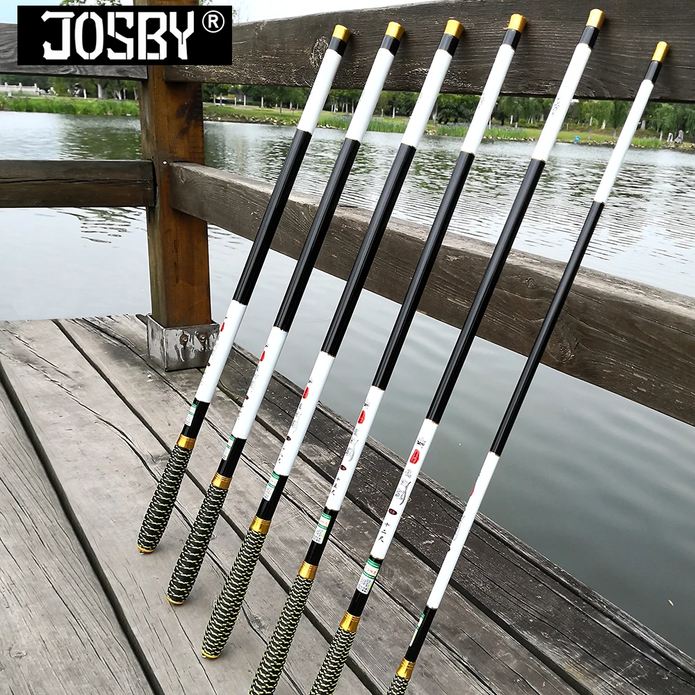 JOSBY Carp Fishing Rod Telescopic Super Light Hard Carbon Fiber 2.7M/3.6M/4.5M/5.4M/6.3M/7.2M Freshwater Stream Hand Pole