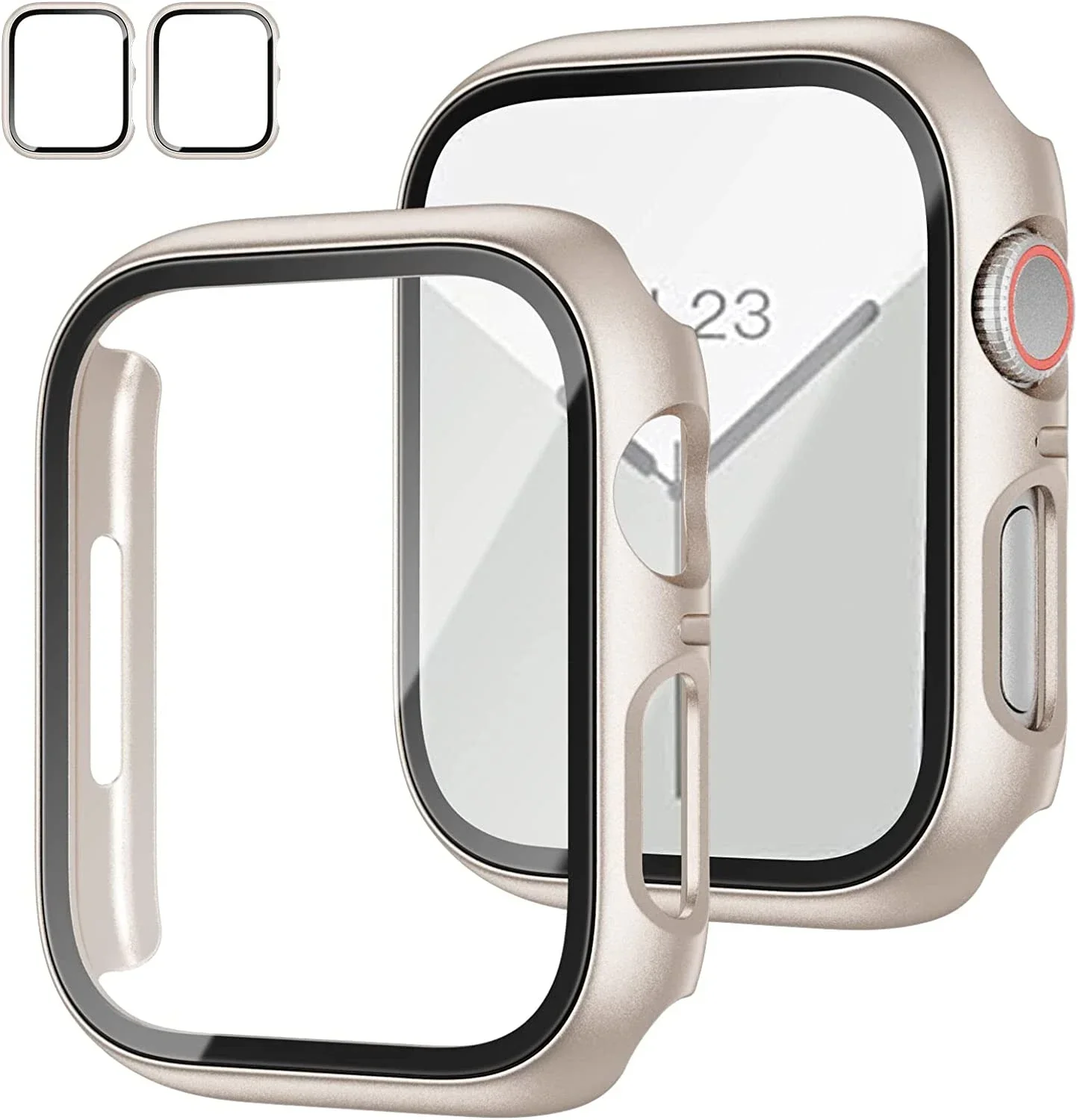 Tempered glass+Case for Apple Watch Series 8 7 44mm 45mm 41mm 40mm 42 iwatch 6 SE 5 4 3 Screen Protector Apple watch Accessories