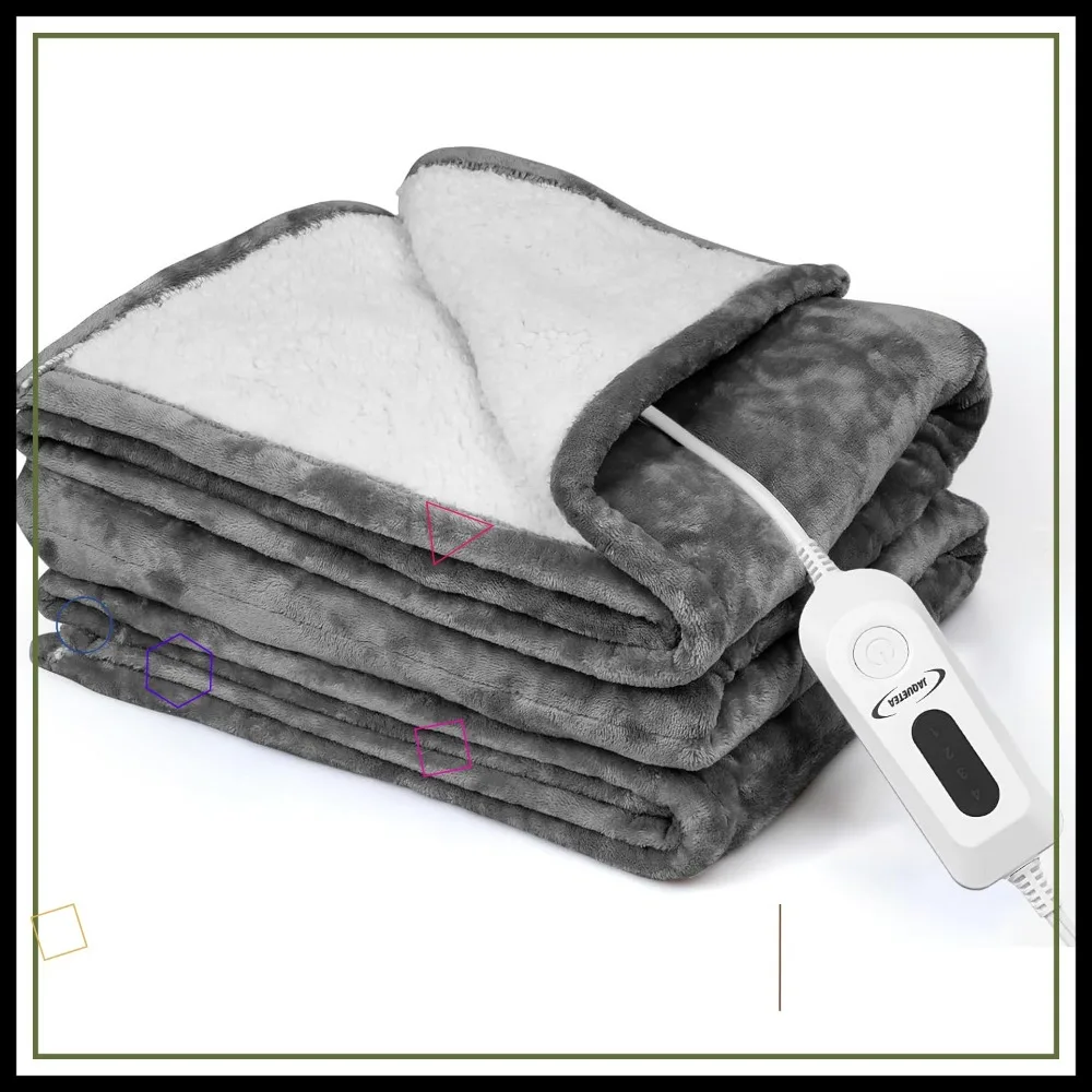 

Electric Heated Throw Blanket, 50x60 Inches, 4 Heat Levels & Auto-Off, Machine Washable Flannel Sherpa