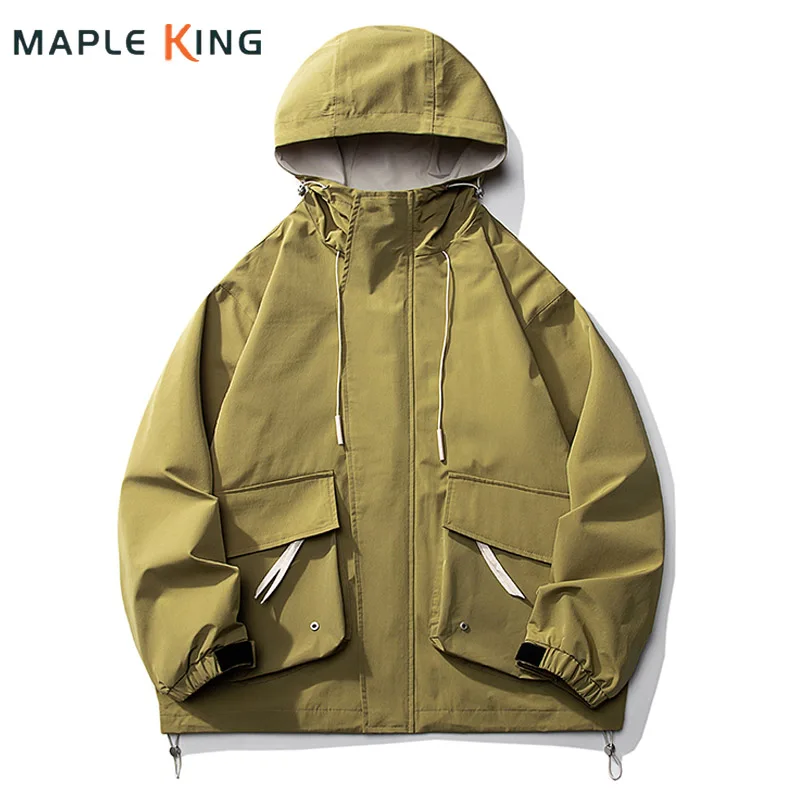 

Varsity Jacket Men Clothing Casual Big Pocket Designer Hooded Streetwear Outdoor Hiking Camping Mens Cargo Coach Jacket Coats