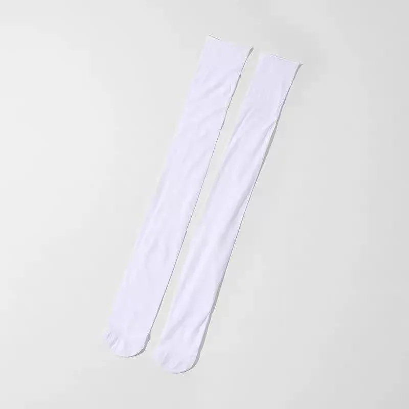 جوارب الفخذ العليا للنساء الدانتيل الرباط حزام النفط لامعة شير جوارب طويلة 8 Denier