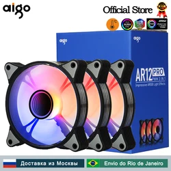 Aigo AR12PRO 120mm rgb wentylator 4pin PWM argb wentylator chłodzący 3pin5v efekt aurora kolorowy wybór 12cm wentylator komputer PC wentylatory obudowy