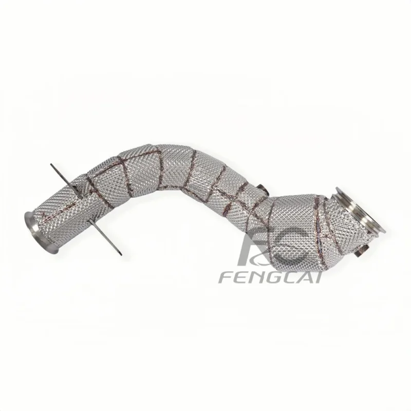 Right Cockpit Using Downpipe for Mercedes Benz W205 C300 2.0T Exhaust Pipes with Heat Shield 100% Non-destructive Installation