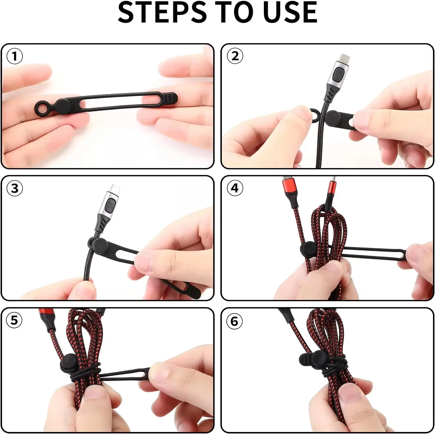 Silicone Cable Ties,Cord Organizer,Cable Straps,Reusable Cord Ties,Travel Cable Organizer ,Cute Elastic Tie, Wire Ties