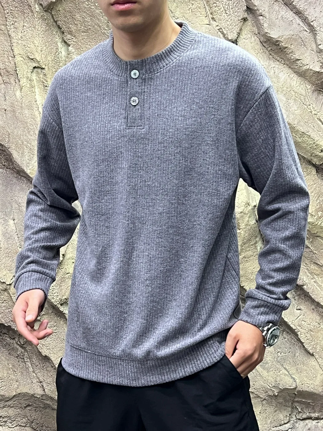 Italian Vintage Style Men's Knitted Hoodie Casual Breathable Long Sleeve Polyester Blend Comfortable Autumn Winter Top