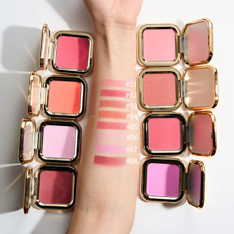 Custom Logo Blush Makeup Vegan Pigment Blush Powder Private Brand Vegan Cruelty Free Luxury Cheek Blusher Wholesale 10pcs
