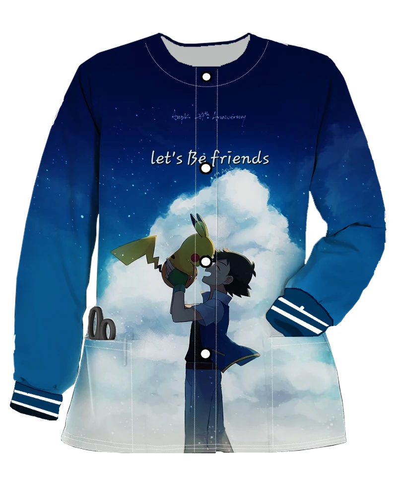 

Одежда для медсестры, Корейская осенняя одежда 2023, кардиган на пуговицах, топы, карманы, роскошная одежда, женская одежда, Новое поступление 2023, анорак с длинным рукавом