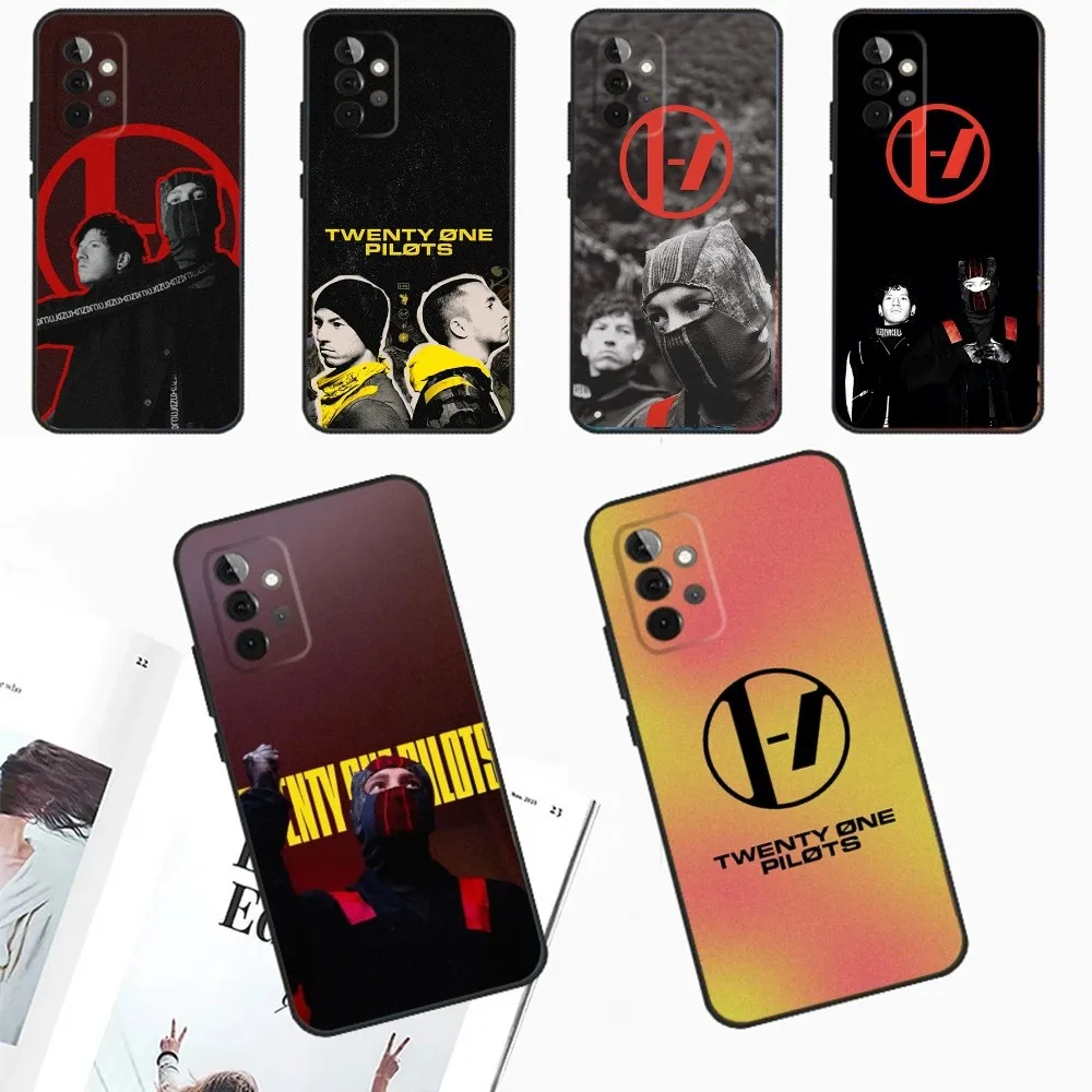 T-Twenty one pilots Phone Case For Samsung Galaxy A13,A21s,A22,A31,A32,A52,A53,A71,A80,A91 Soft Black Phone Cover