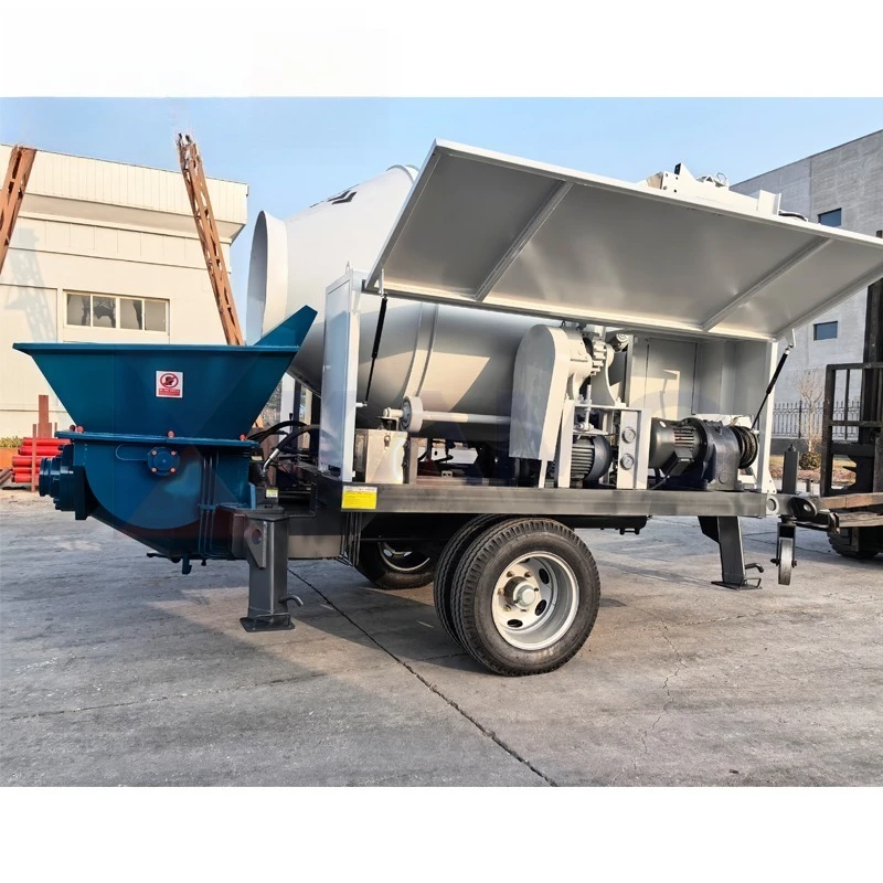 Customized Concrete Pumping Machine And Concrete Mixer Cement Mixer With Lift Mobile Concrete Mixer