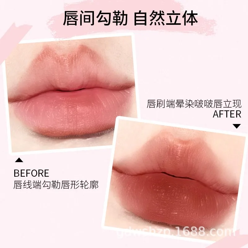 2in1リップライナー 防水 長持ち マットリップスティックペンシル レッドブラウン リップアウトライン メイクアップクレヨン スティック リップティント ライン コスメ