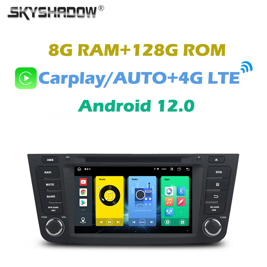 

SIM беспроводной Carplay Auto Android 12 8G + 128G автомобильный DVD-плеер GPS RDS радио Wi-Fi Bluetooth для GEELY Emgrand X7 GX7 EX7 2011-2019