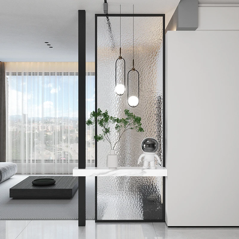*Changhong Water Pattern Glass Screen Partition Modern Living Room Block Entrance Entrance Hall Wash Basin Partition Wall