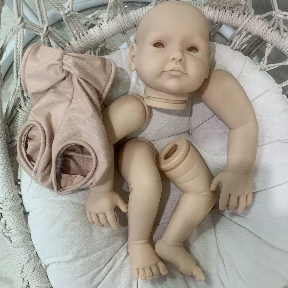 22inch Reborn Kit SANNE Soft Vinyl Fresh Color Unpainted Doll Parts with Body and Eyes Bebe Reborn Kit