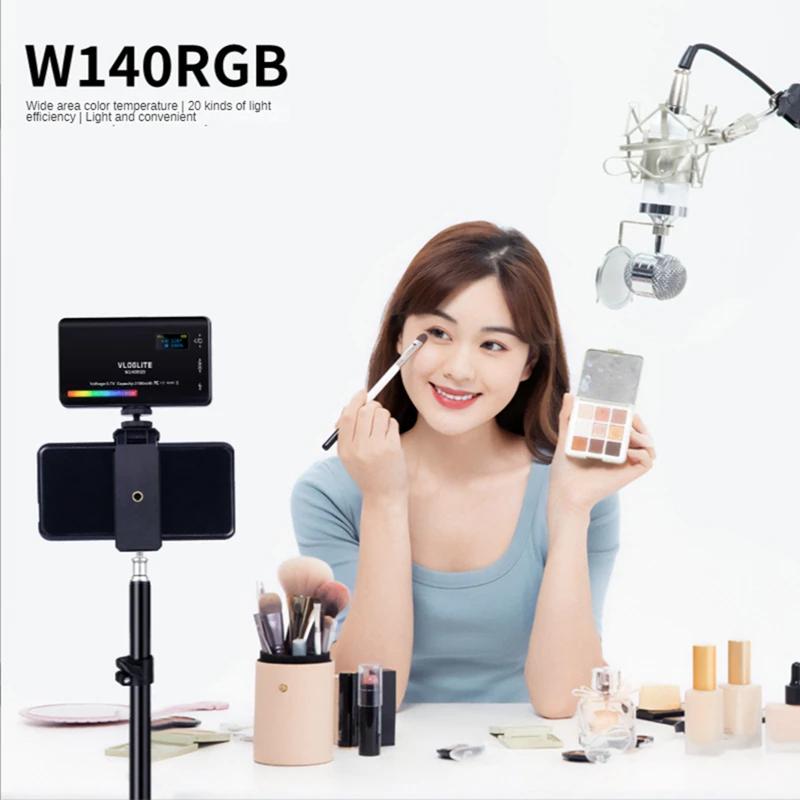 VLOGLITE Mobile Phone Live Beauty Lighting Square Pocket Light Photography Full-Color LED Atmosphere Light