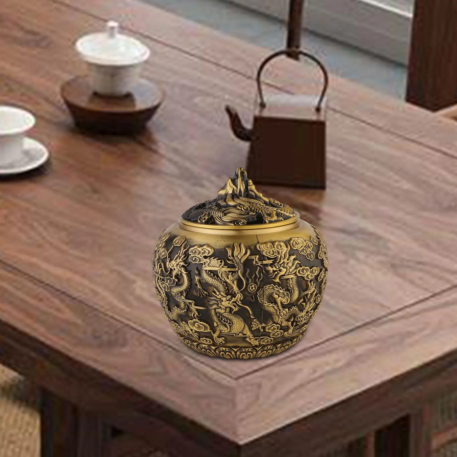 

Brass Tea Canister Multifunctional Airtight Tea Jar for Nut Sugar Household