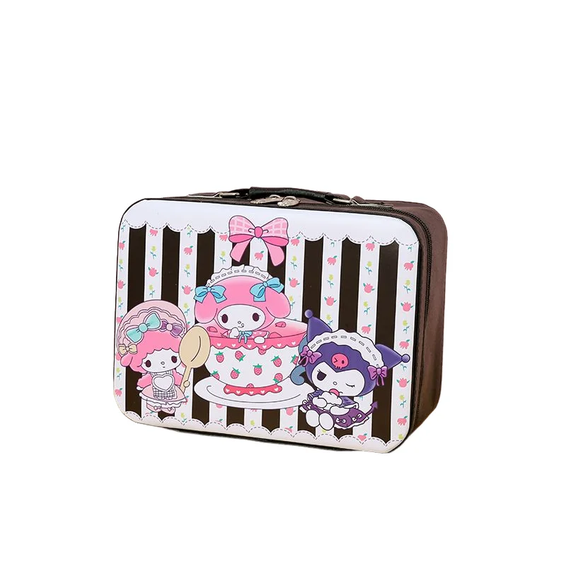 

Kuromi Cute ins style Cartoon candy color Sanrio makeup box high-capacity cosmetics organization storage box Kawaii handbag