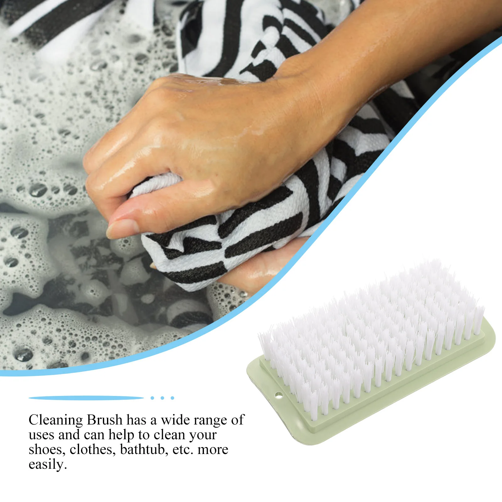 

2Pcs Cleaning Laundry Brushes Premium Material Multi-Functional Shoes Clothes Bathtub Scrubbing Tools Light Green