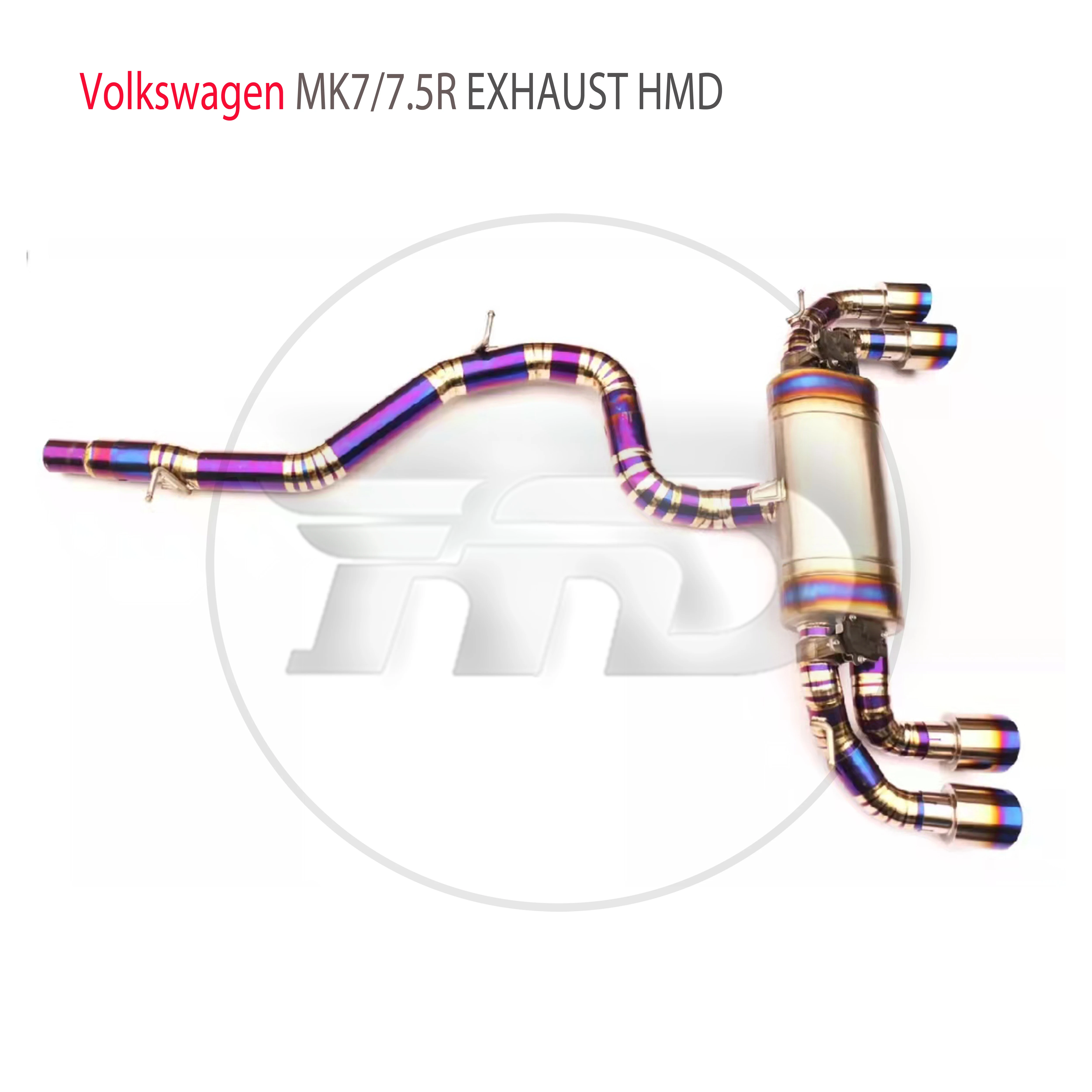 HMD Titanium  Exhaust System Valve Catbak for Volkswagen Golf MK7R MK7.5R Car Accessories Auto Replacement Parts