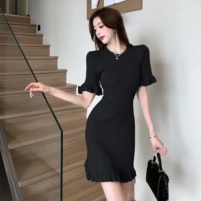 Female Dresses Soft Women's Dress Prom Night Club Evening Mini Black Short Party Sensual Sexy Elegant Chic X Aesthetic One-piece