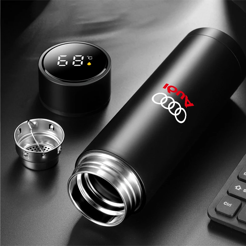 Thermos Bottle Smart Cup With Temperature Display 304 Stainless Steel Vacuum Insulated Intelligent Cup For Audi S Line A1 Q5 8P