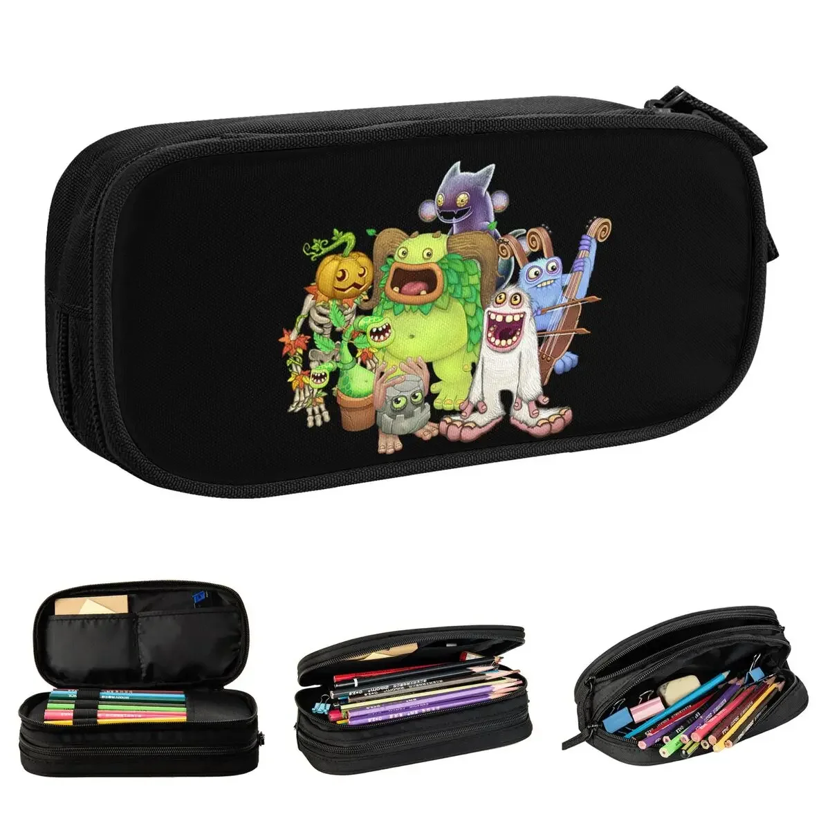 Creative Game My Singing Monsters Pencil Cases Cartoon Pencil Box Pen Kids Big Capacity Bags School Supplies Zipper Stationery