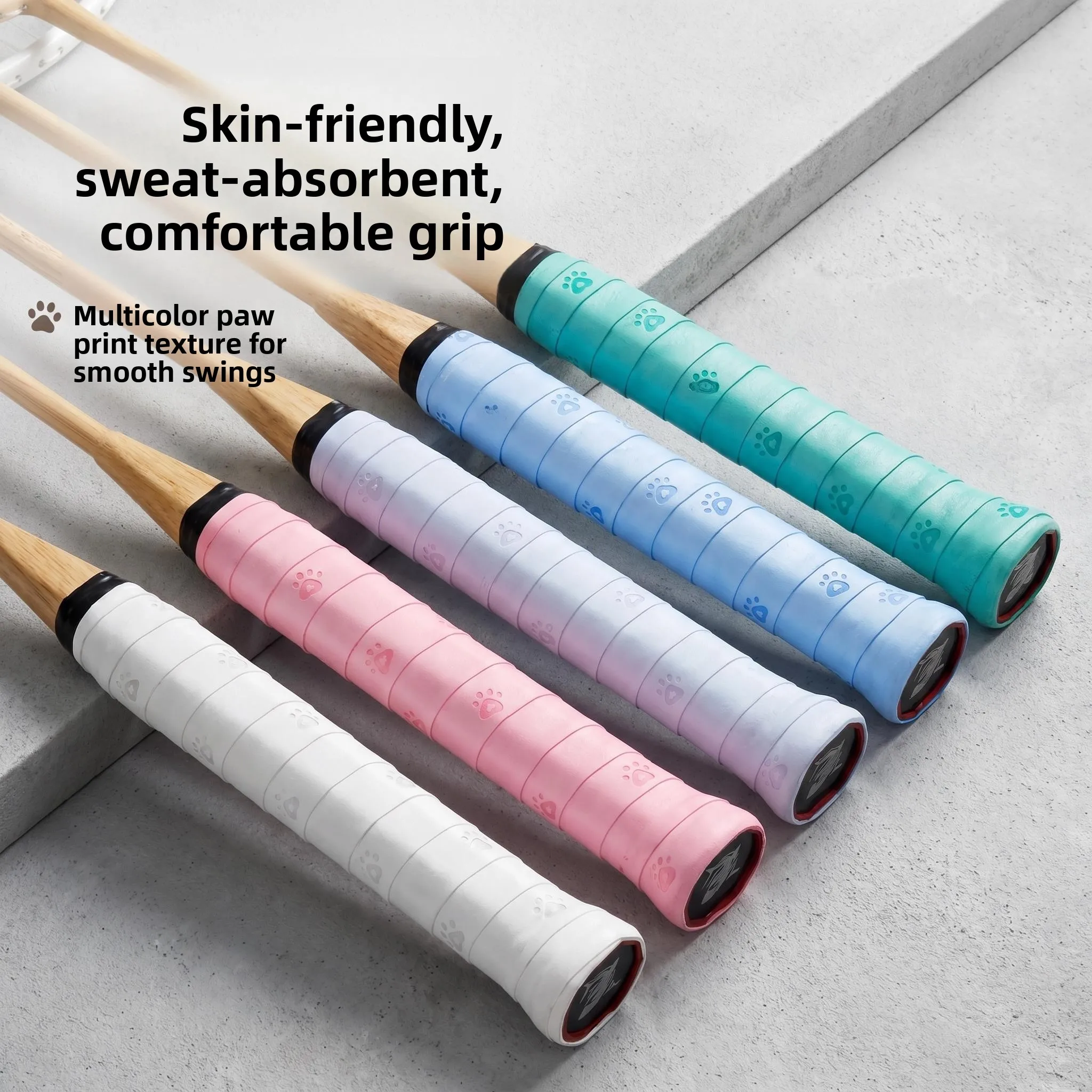 nova-fita-de-punho-para-raquete-de-badminton-e-tenis-absorvente-de-suor-antiderrapante-com-design-de-pata-de-gato-especia