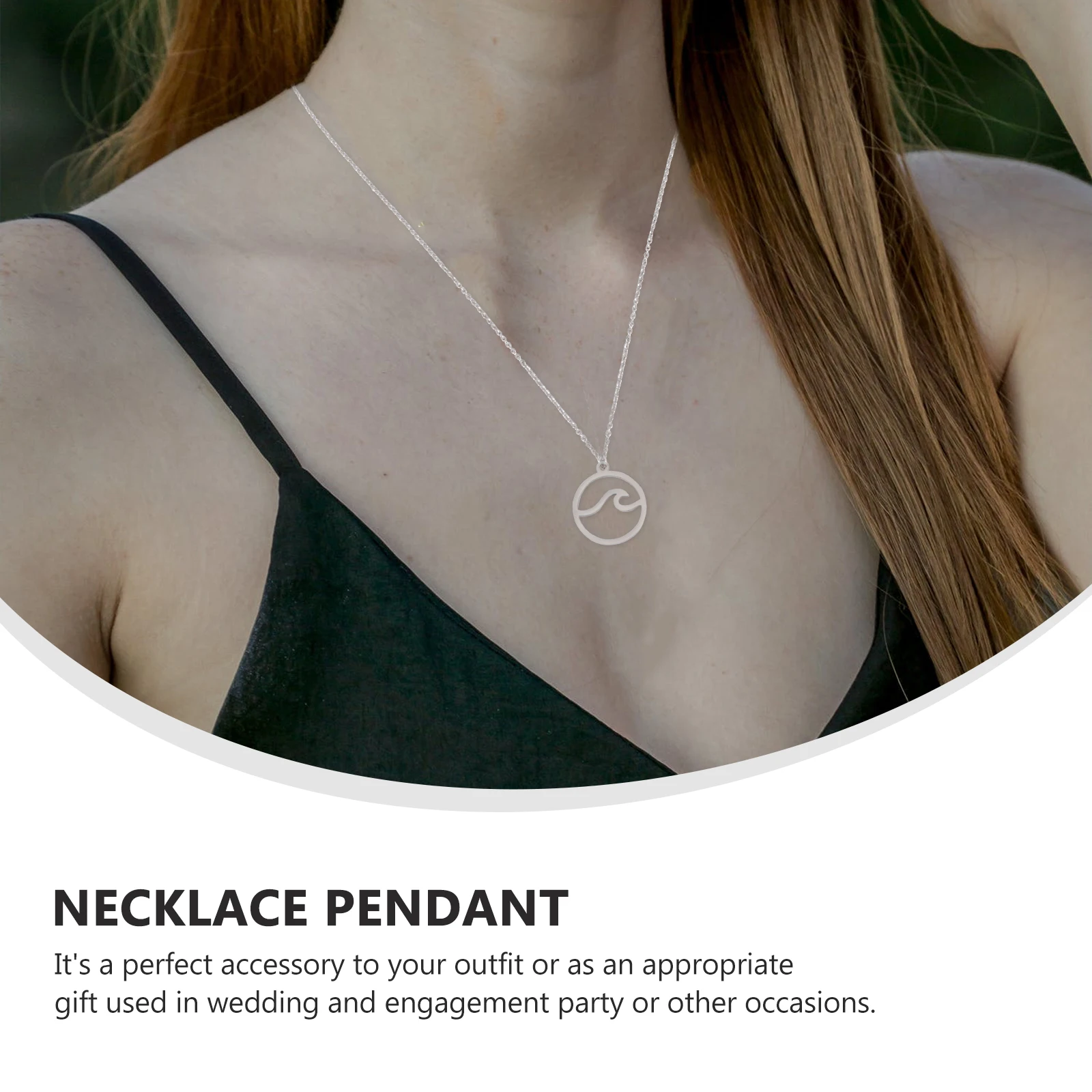 

Stainless Steel Pendant Necklace Clavicle Sea Wave Environmentally Friendly