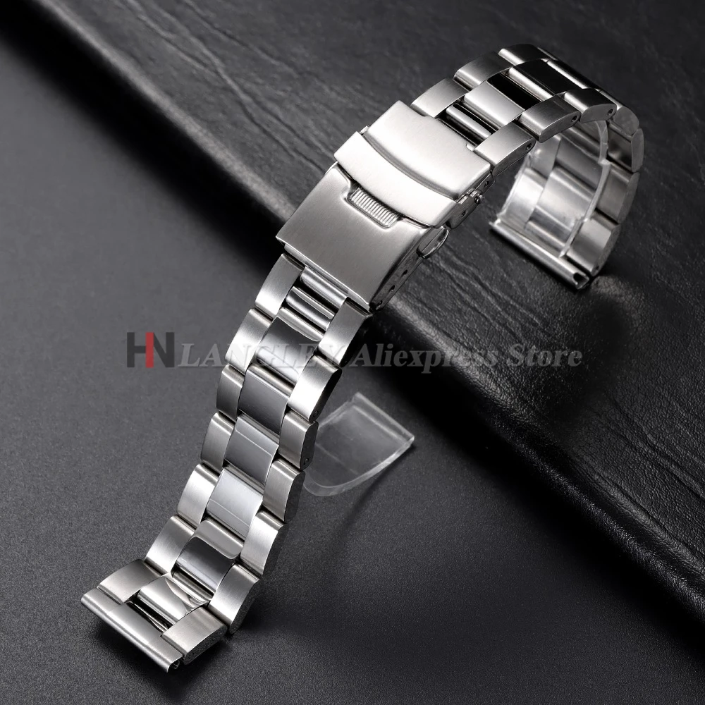 Massives Edelstahl-Uhrenarmband für Seiko Diving Oyster-Uhrenarmband, mittleres Polierarmband, 20, 22, 24, 26, 28 mm, Uhrenzubehör