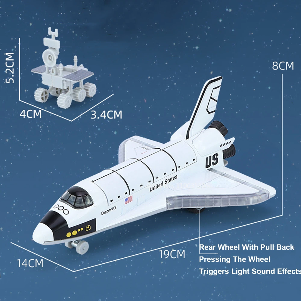 1/287 Alloy Space Shuttle Toy Military Simulation Aviation Model Airplane Both Sides of The Wings Can Emit Light for Boy Gifts