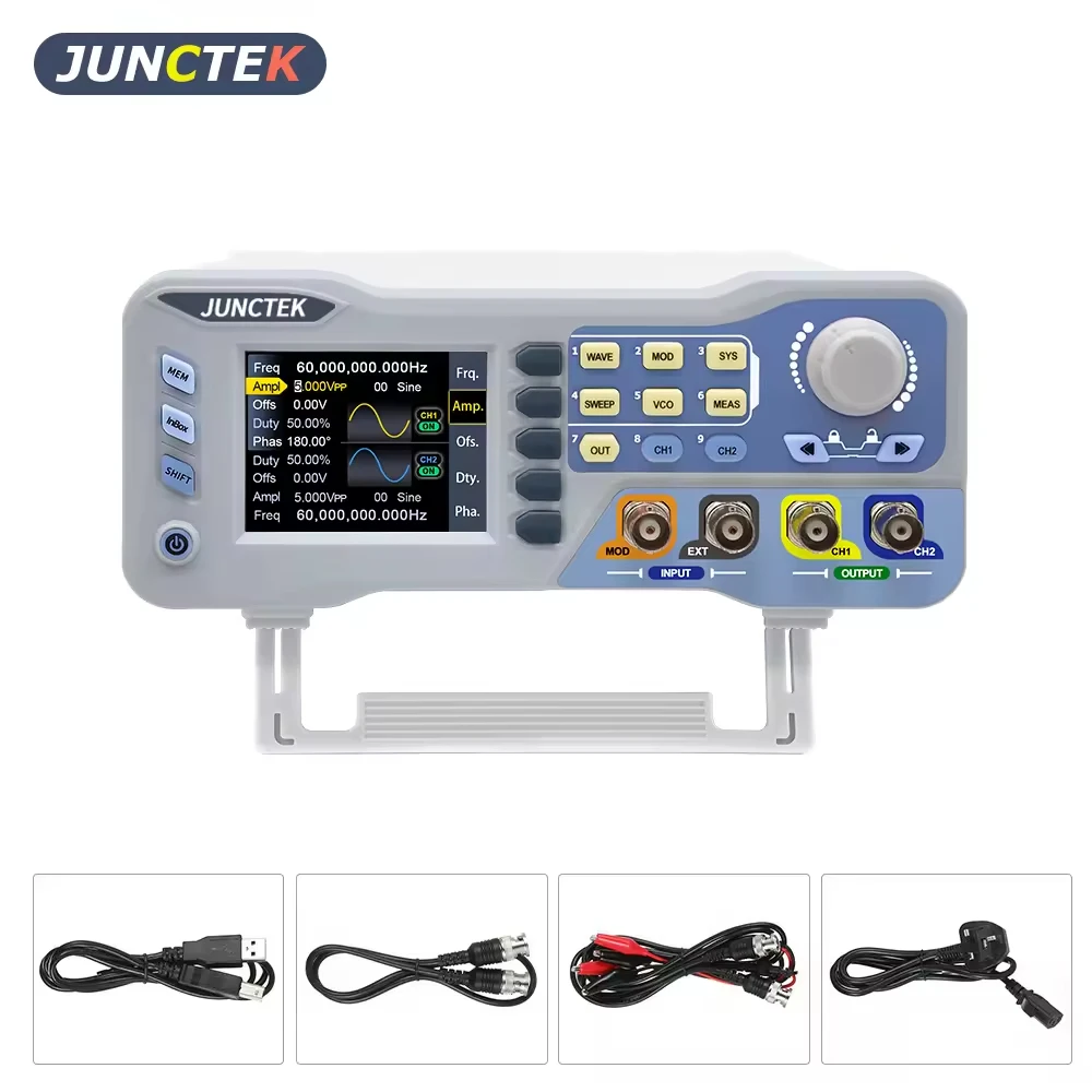 JDS8080 JUNCTEK 80MHz Dual Channel Signal Generator Function Arbitrary Waveform Source 275MSa/s 14bits Frequency Meter