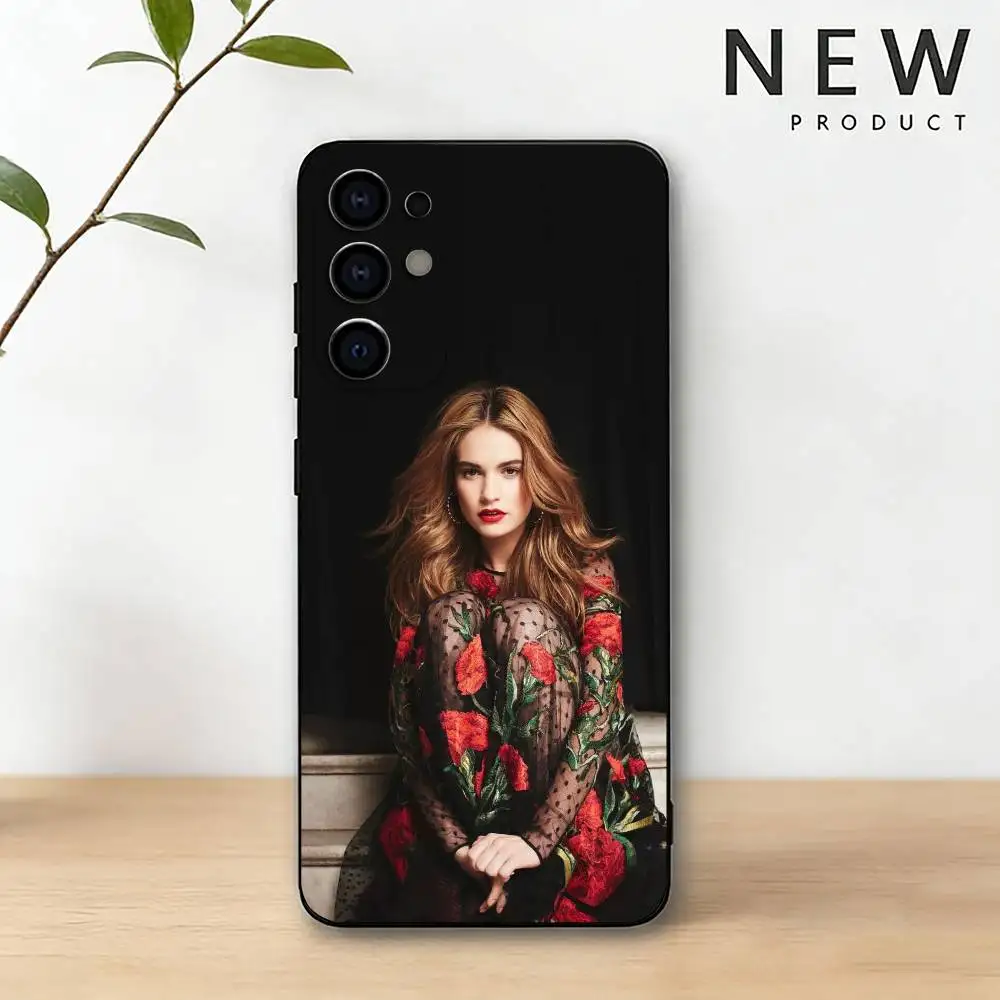Actor L-Lily James  Phone Case For Samsung S25,S24,S21,S22,S23,S30,Ultra,S20,Plus,Fe,Lite Black Shell