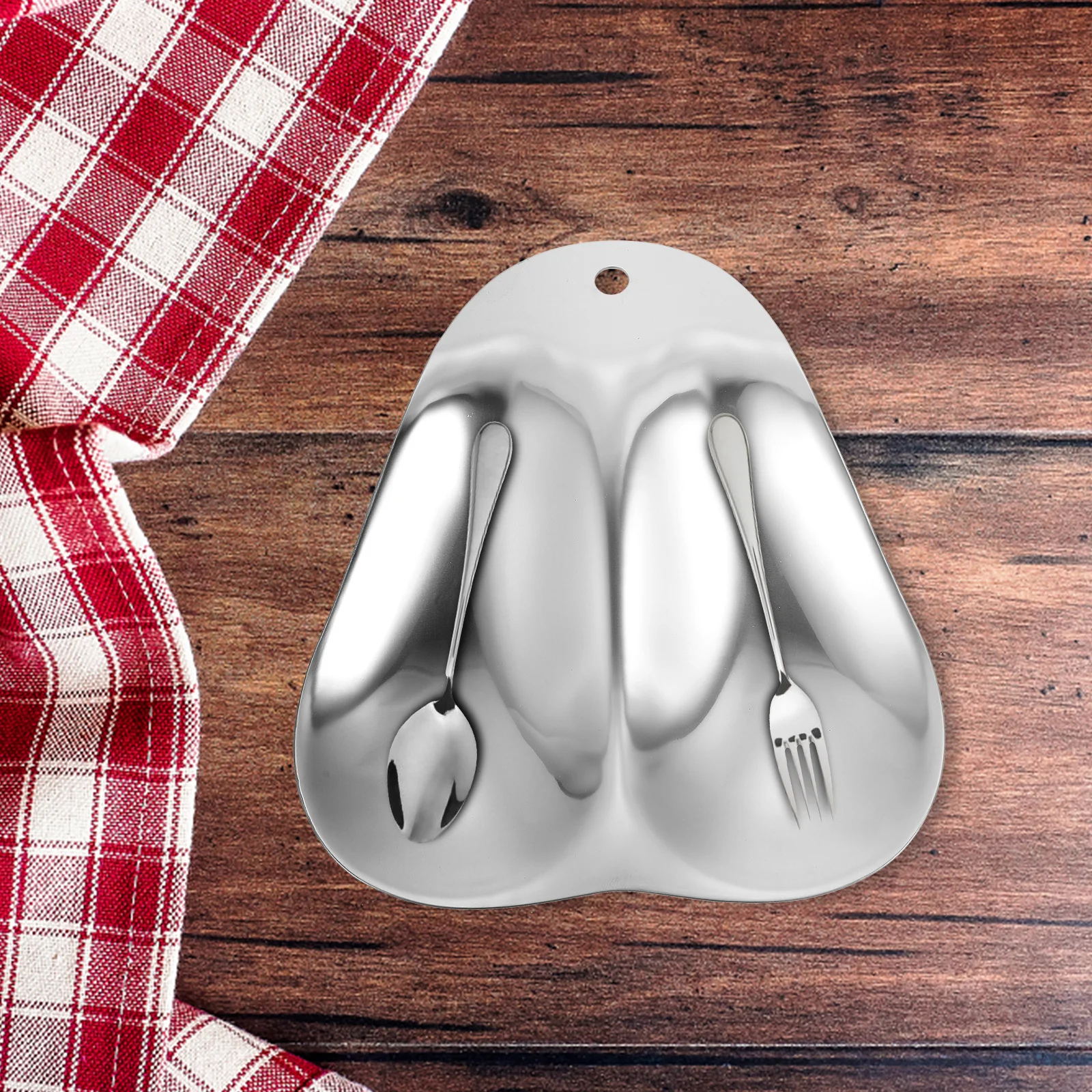 1Pcs Stainless Steel Spoon Rest Smooth Edges No Hand Injury Secure Hold for Hot Pot Spoon Slotted Scoop and Spatula Keeps