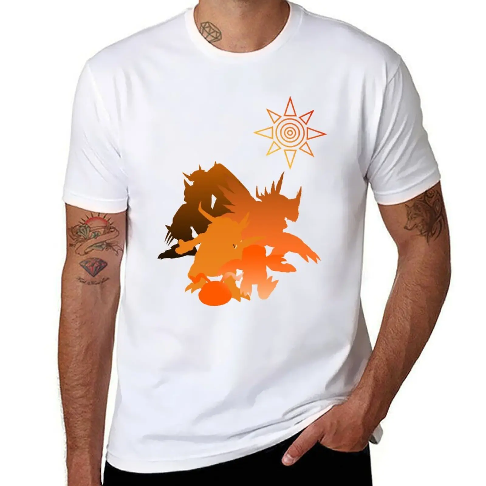 

of adventure Crest digimon design courage T-Shirt Basic Plain Short Sleeve Crew Neck Tee