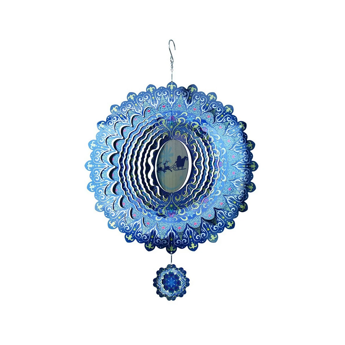 3D Wind Spinner Spiral for Yard Garden Decor Rotating Hanging Wind Chimes Home Outdoor Decoration Christmas Ornaments