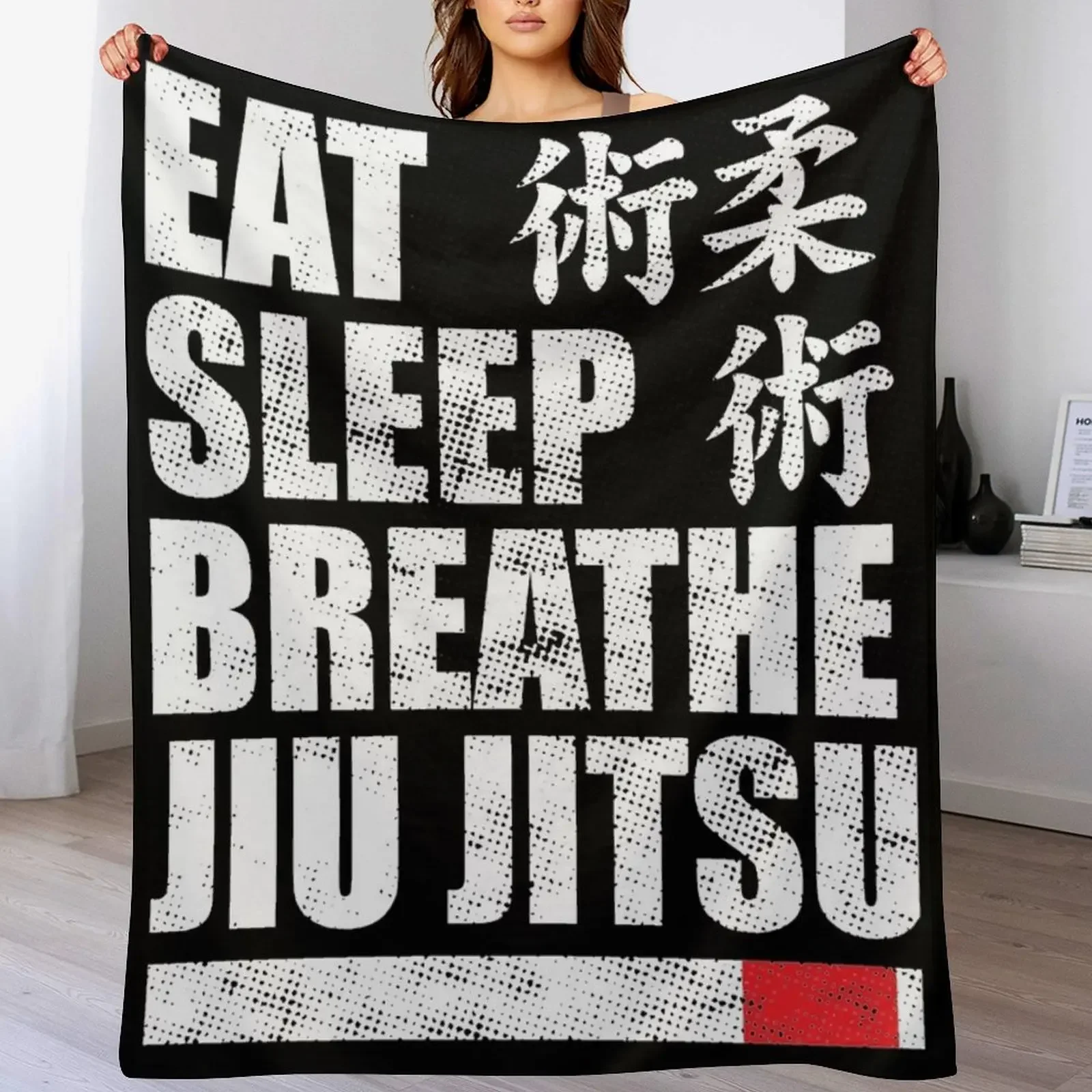 

Eat Sleep Breathe Jiu Jitsu Throw Blanket Soft Plush Plaid Multi-Purpose Retros sofa bed Blankets