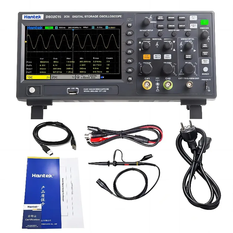 Hantek Dso2d10 Oscilloscope With 2 Channels 100% Original 150mhz High Resolution up to 12bit for Sale