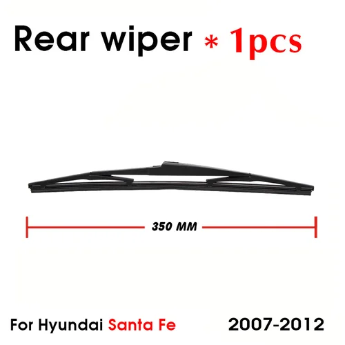 Imagen 2 del producto Juego de limpiaparabrisas delantero y trasero para Hyundai Santa Fe 2007 2008 2009 2010 2011 2012 ventana trasera delantera de 24 ""+ 18"" + 14""