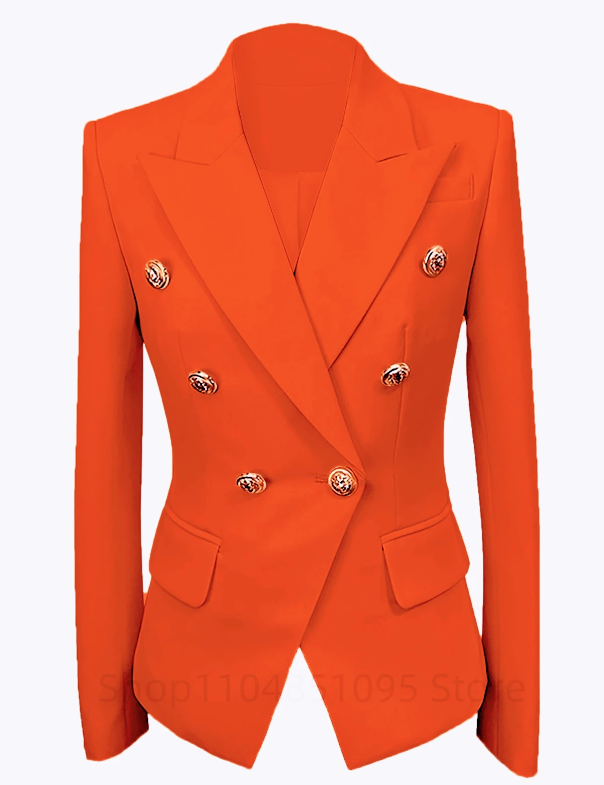 المرأة مكتب سيدة بدوره إلى أسفل طوق السترة معطف خمر أزرار الذهب الموضة طويلة الأكمام السيدات ملابس خارجية بلوزات أنيقة للحزب #6