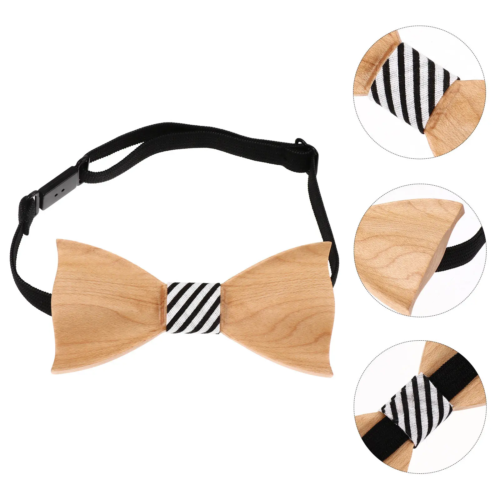 

Kids Dress Bow Tie Wooden 3D Design Baby Children Festival Party Suit Decoration Clothes Accessory Formal Daily Wear Stylish