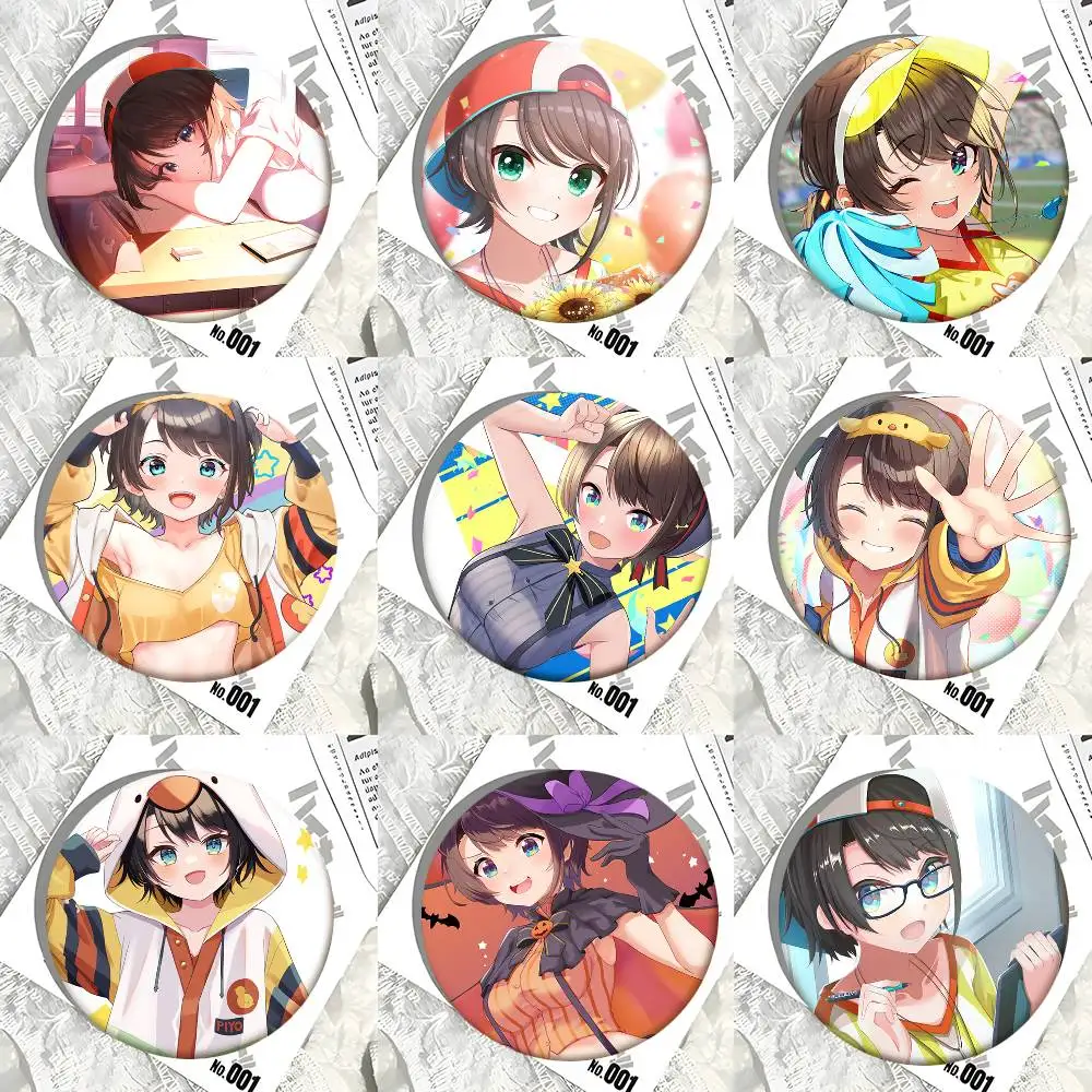 Anime Girl Hololive Oozora Subaru Rundes Abzeichen Kreative Brosche Kleidung Rucksack Accessoires Anstecknadel