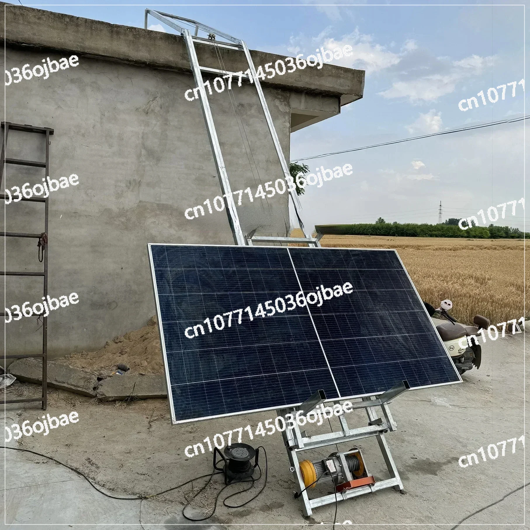 

Suitable for Free Splicing Height of Solar Panels, Sloping Roof Multi-functional Lifting Platform Electric Ladder with Motor