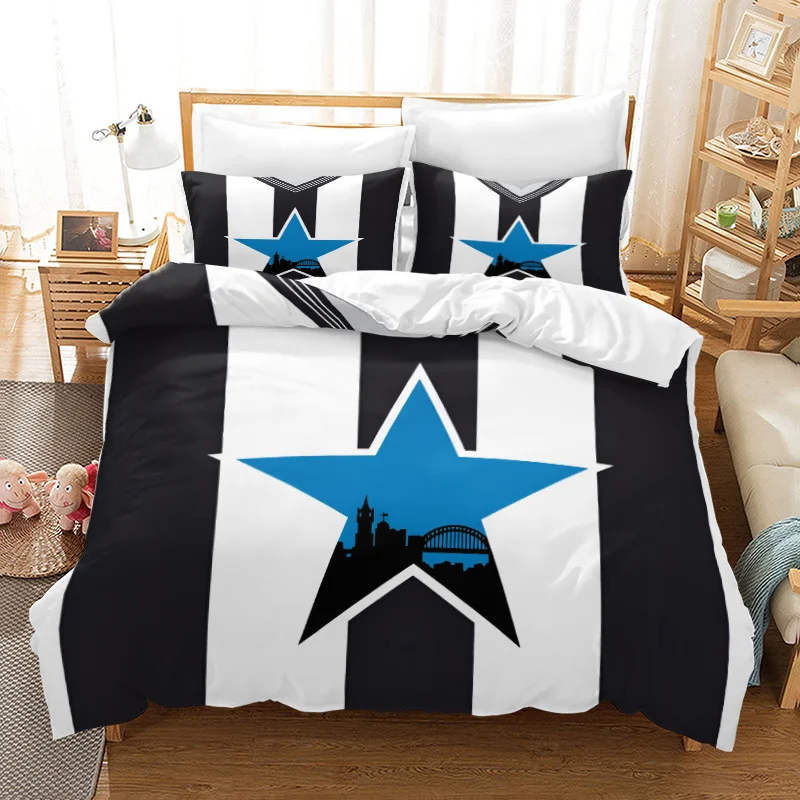 Customize 3pcs Newcastle Star Crest Duvet Cover Set - Printed Bedding, Soft and Comfortable, Suitable for Bedroom or Guest Room