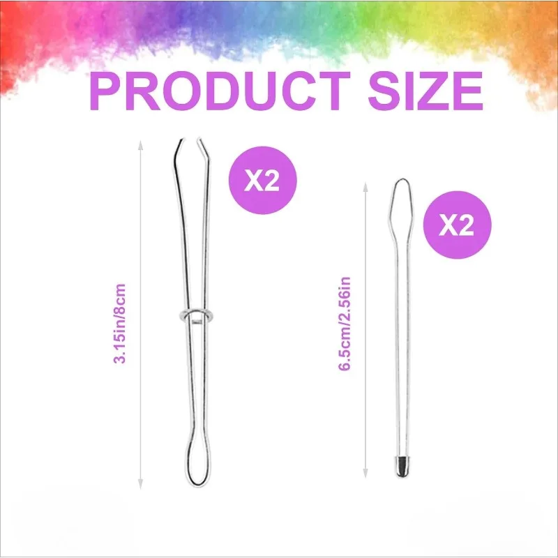 4Pcs Metal Drawstring Threader Bodkin Tweezer Quick Rope Threading Tool for Hoodies Sweatpants Sewing DIY
