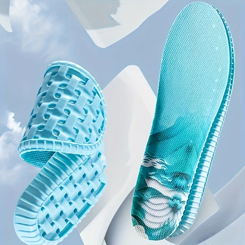 Wkładki sportowe 4D Miękkie Oddychające Dezodorujące Wysoka Elastyczność Amortyzujące Wkładki do Butów do Biegania dla Kobiet i Mężczyzn Lateksowe Wkładki Masujące