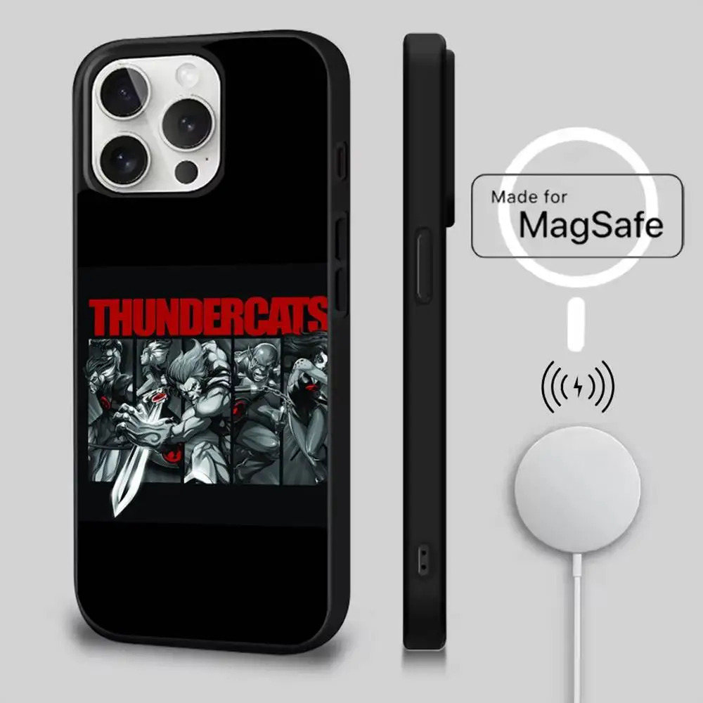حافظة هاتف كارتونية من T-ThunderCats لهواتف iPhone 17,16,15,14,13,12,11,Pro,Max,Plus,Mini,SE4,E شحن لاسلكي مغناطيسي Magsafe