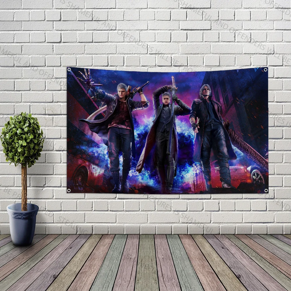 D-DMC 5 Game V-Vergil D-Dante Flag Large Size Shop Art Promotion Advertising Booth Flag Hanging Banners