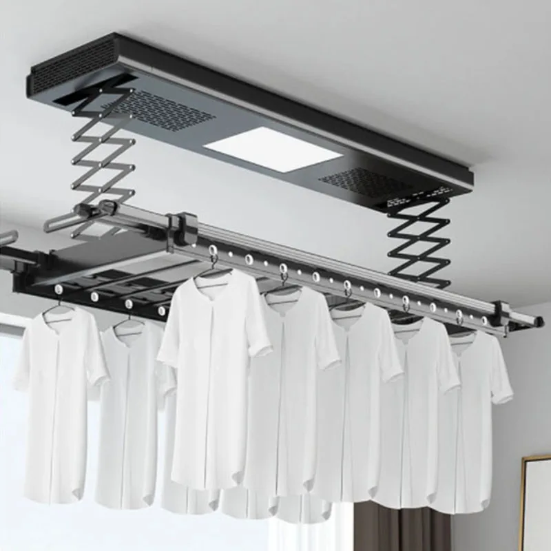 Ceiling Electric Quick-drying Auto Cloth Dryer with LED Light Disinfection Telescopic Smart Clothes Dry Hanger Drying Rack