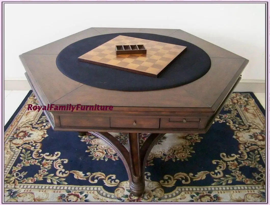 

American Furniture Burbank Game Table, Poker Table, Party Shaped Dining Table, Chess Table