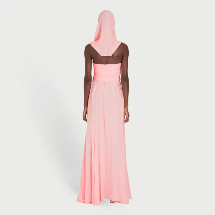 High Couture Pink Woman Dress Rose Hijab Party Dresses Backless Off Shoulder Custom Made Chiffon Long Prom Gowns Side Split