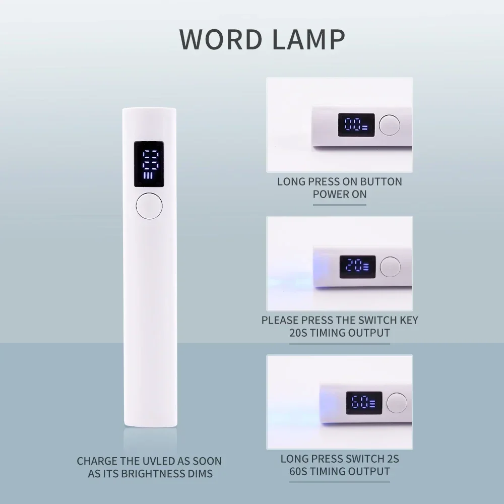 الأشعة فوق البنفسجية مسمار مصباح آلة مجفف المحمولة USB قابلة للشحن الأشعة فوق البنفسجية LED مسمار التجفيف السريع ضوء يده مصباح مانيكير لأدوات هلام الورنيش